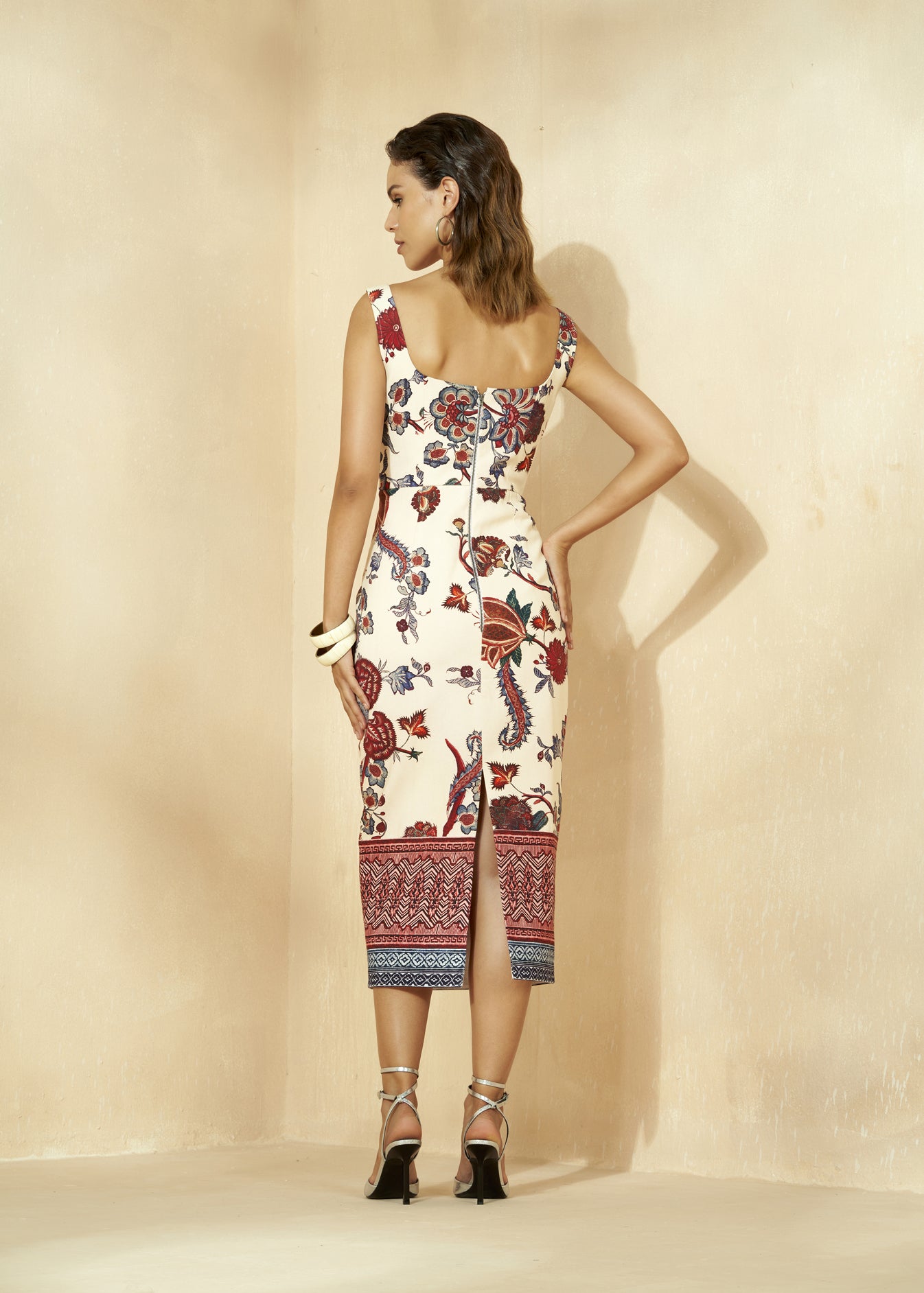 Printed Scooped Neck Dress