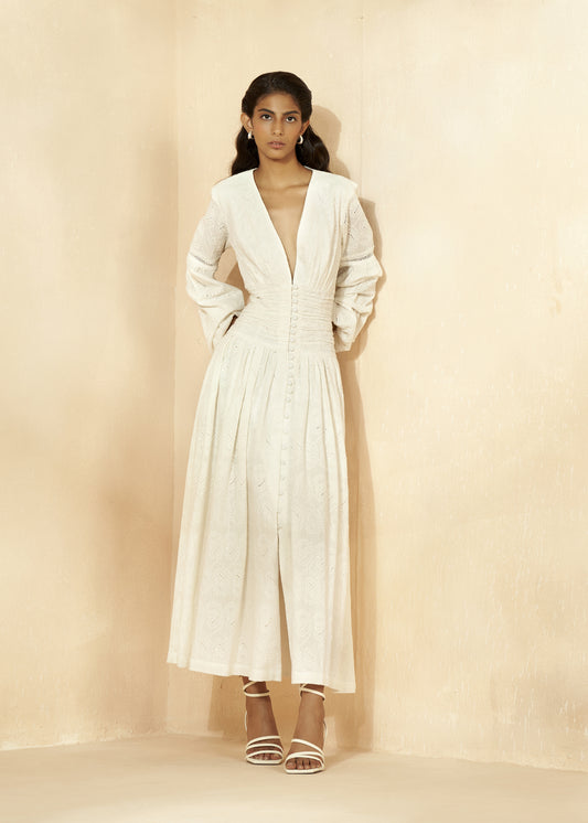 Tone On Tone Embroidery Dress