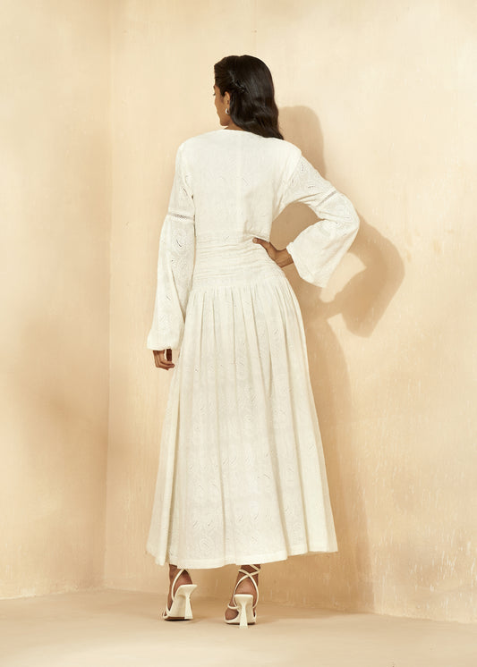 Tone On Tone Embroidery Dress