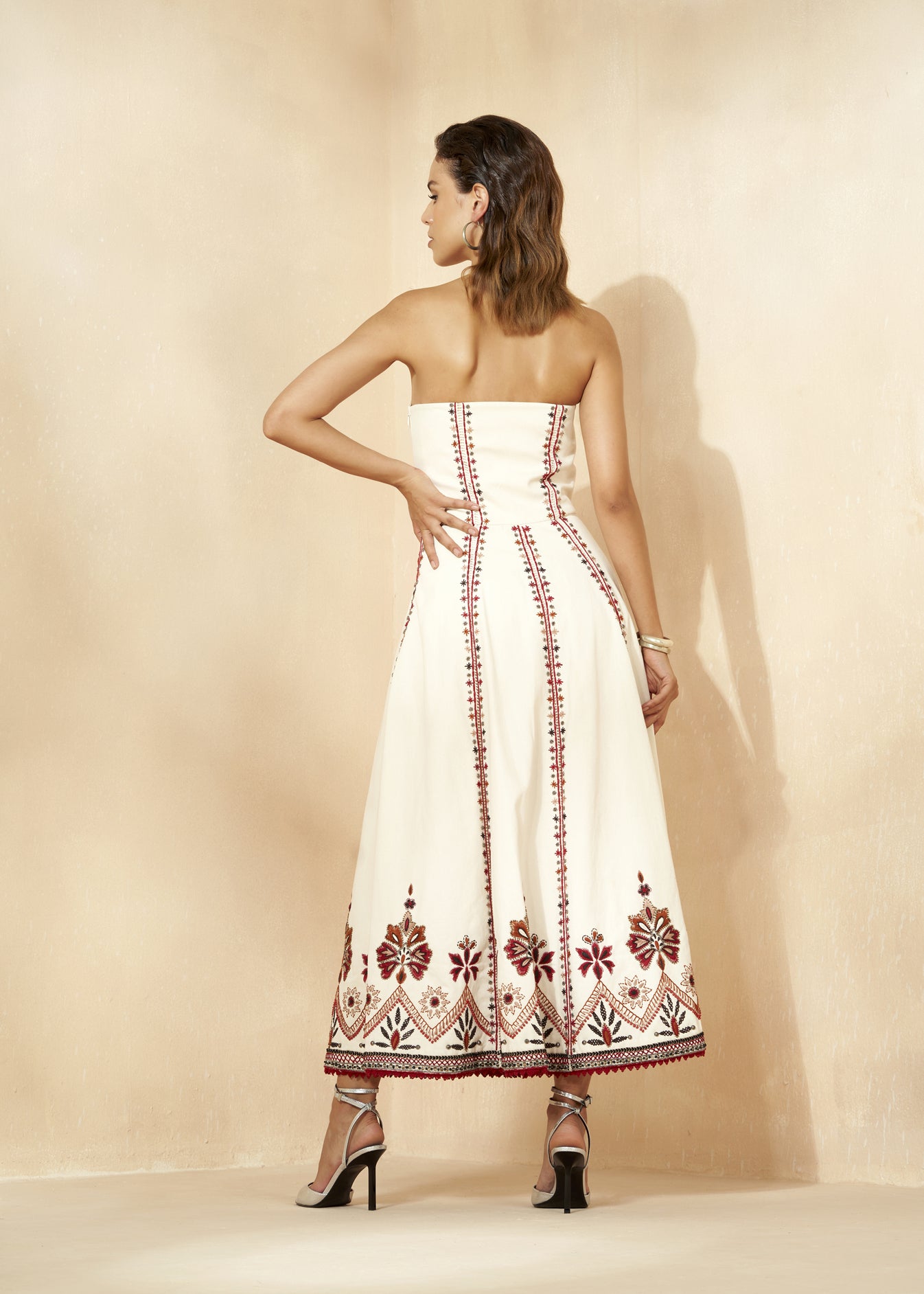 Strapless Hand Embroidered Dress