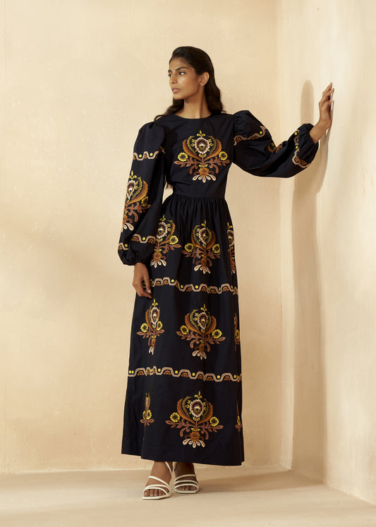 Full Length Embroidered Dress