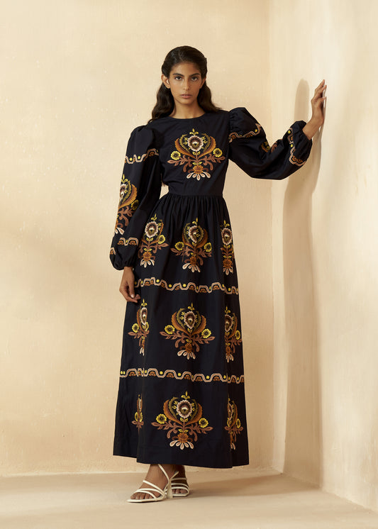 Full Length Embroidered Dress