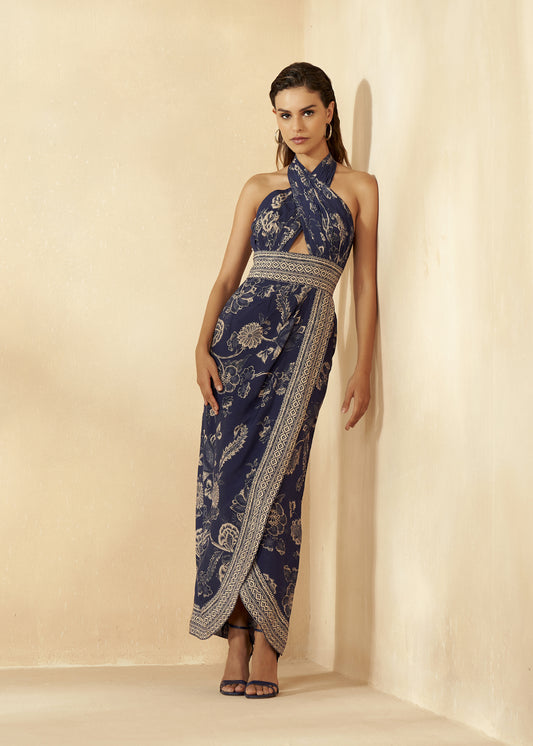 Printed Halter Neck Dress