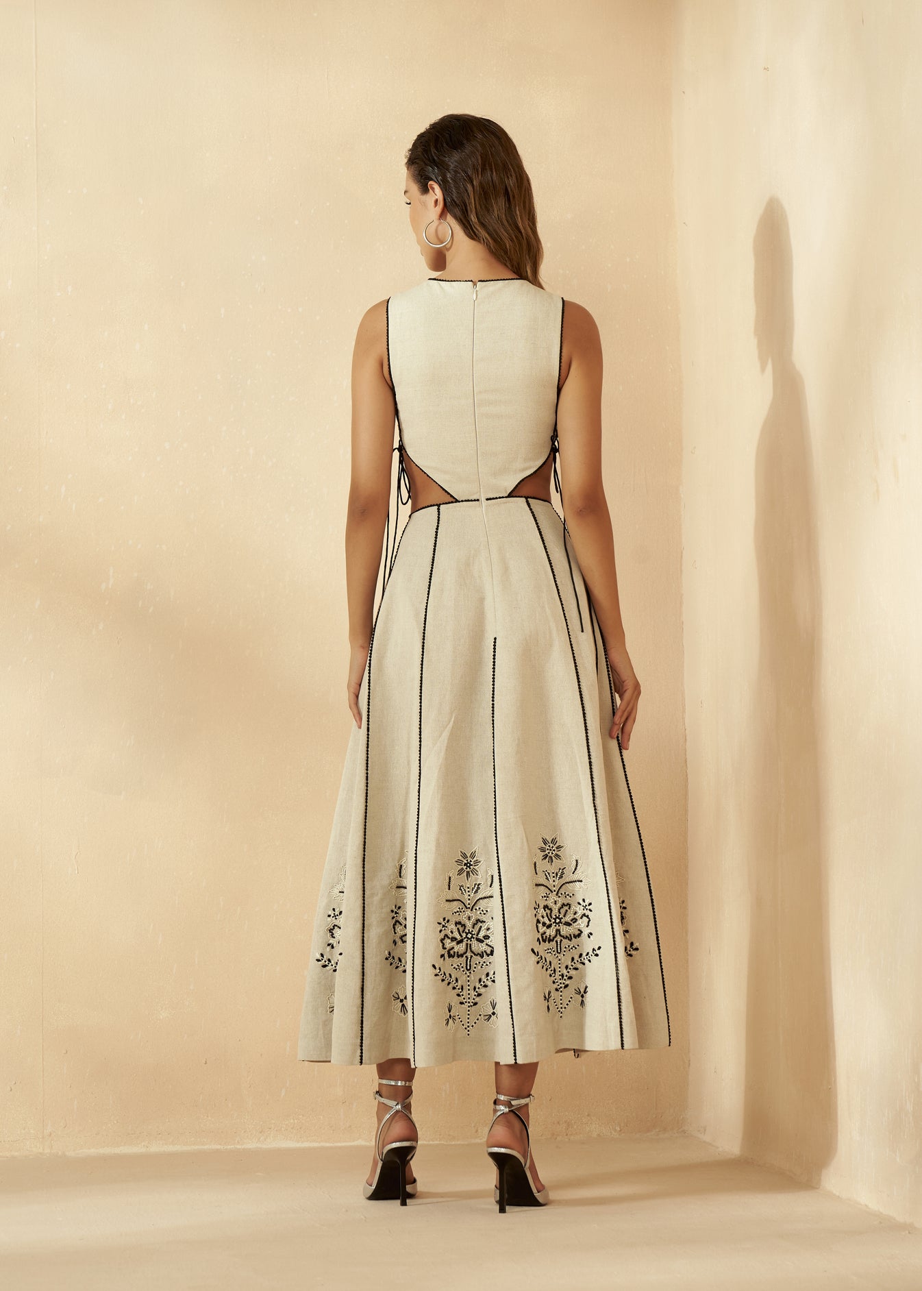 Embroidered Panelled Dress