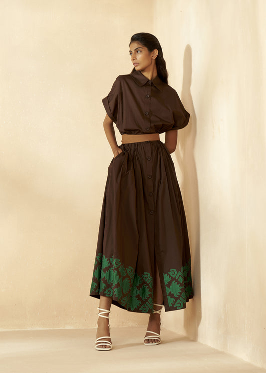 Shirt Dress With Applique Work
