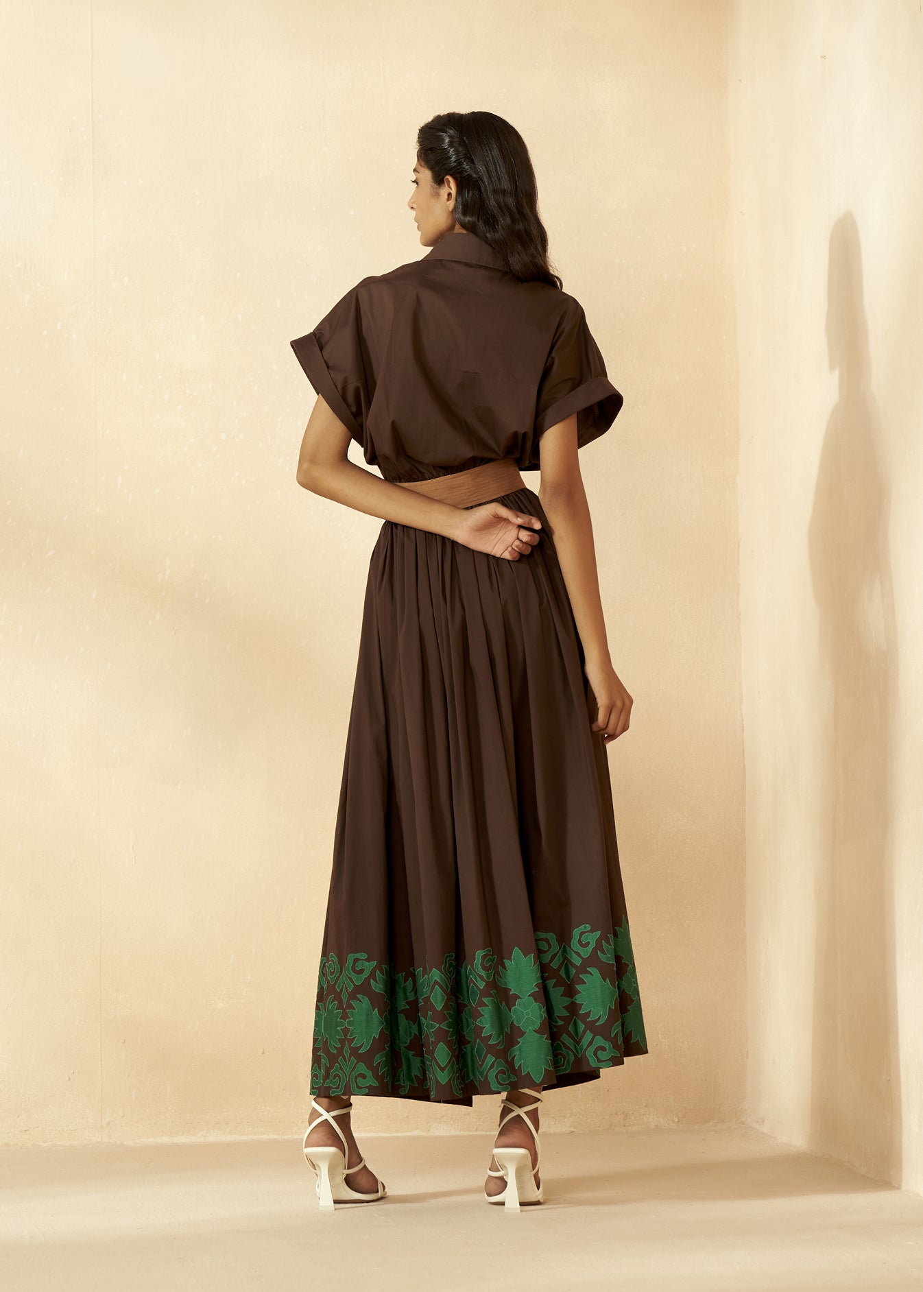 Shirt Dress With Applique Work