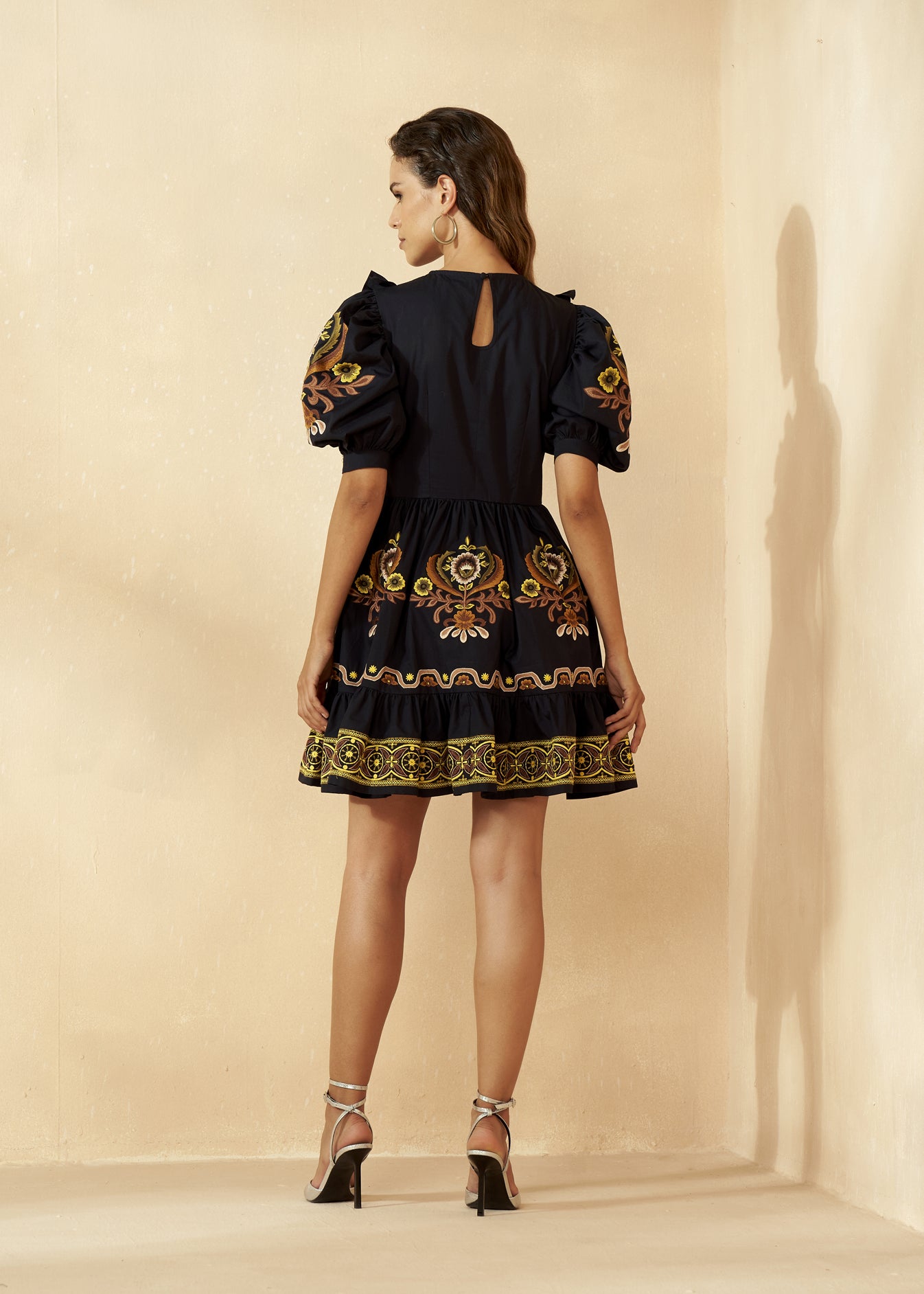 Embroidered Mini Dress