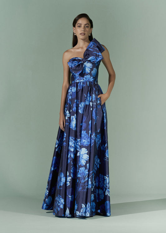 Printed Bow gown