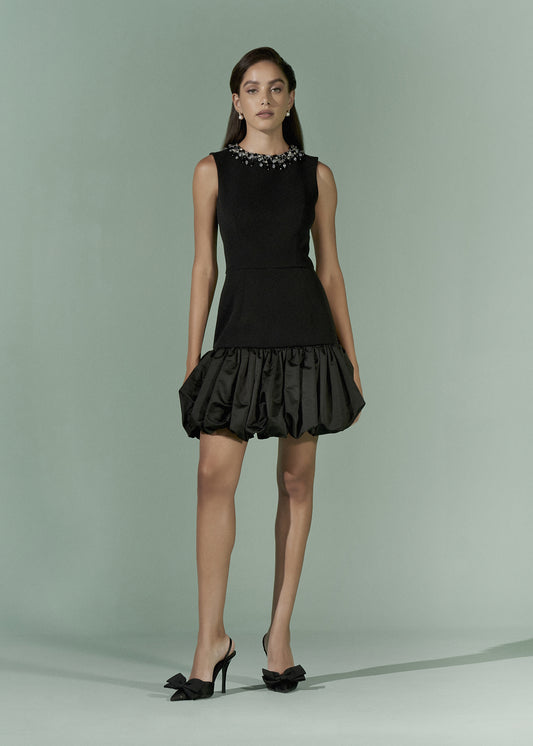 Bubble hem Jewelled neck dress
