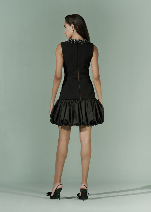 Bubble hem Jewelled neck dress