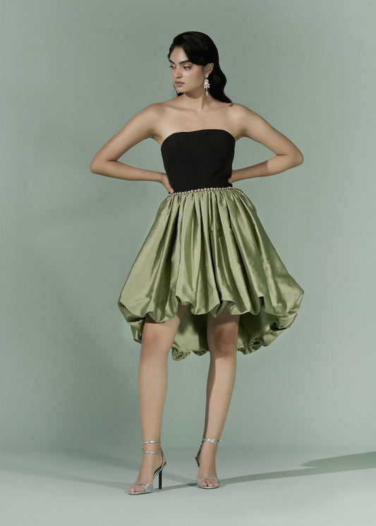 Strapless Bubble hem dress