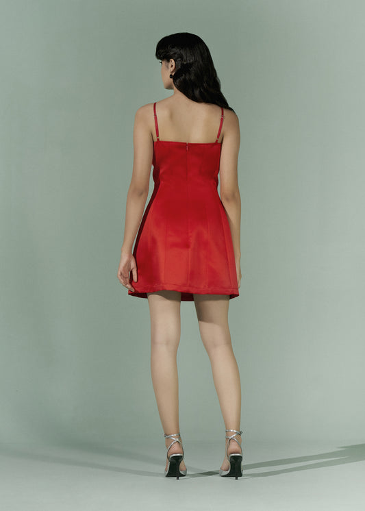 Colour Blocking mini dress with front Bow