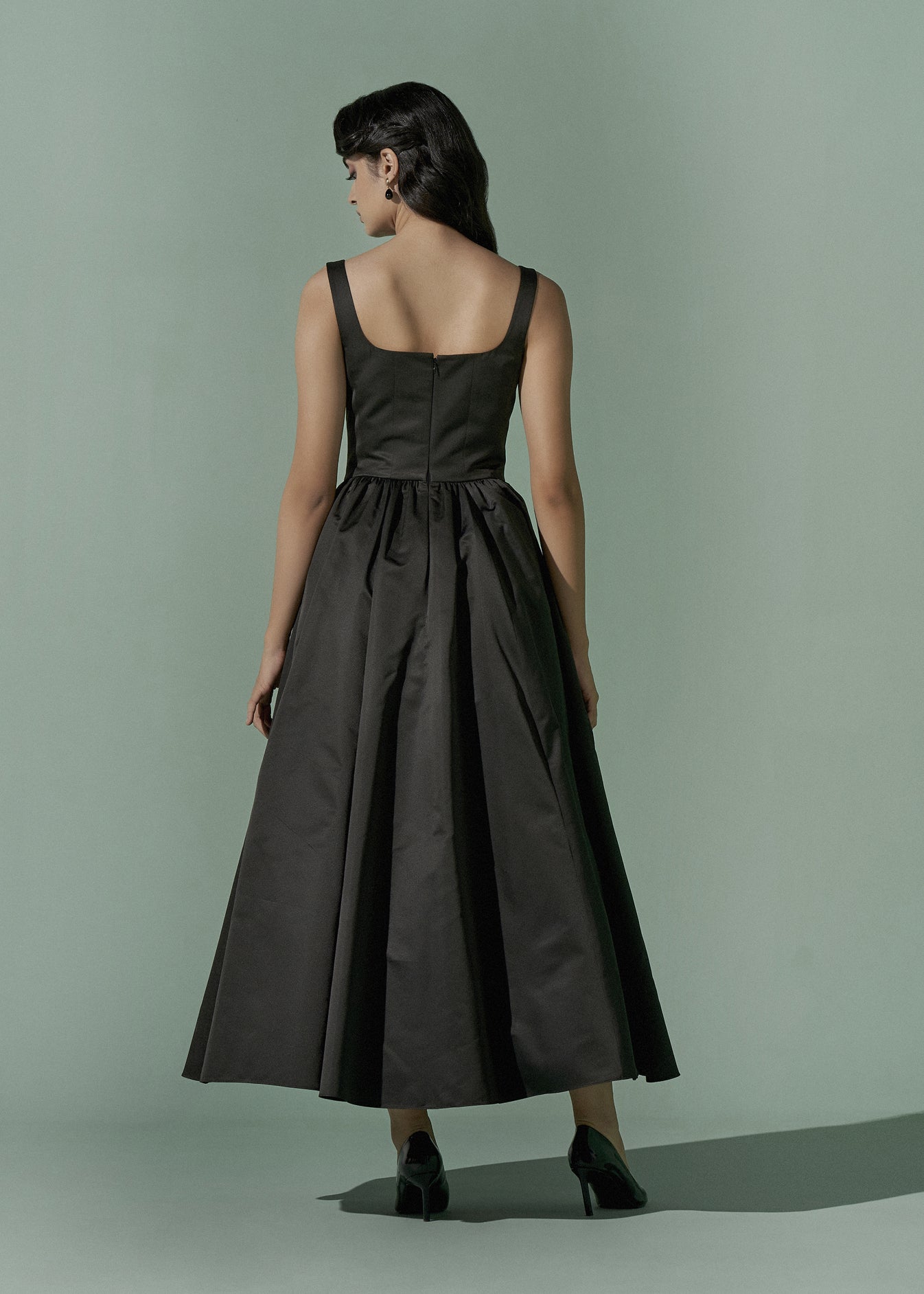 scooped neck dress