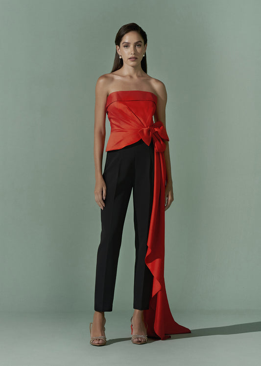 Strapless Side bow jumpsuit