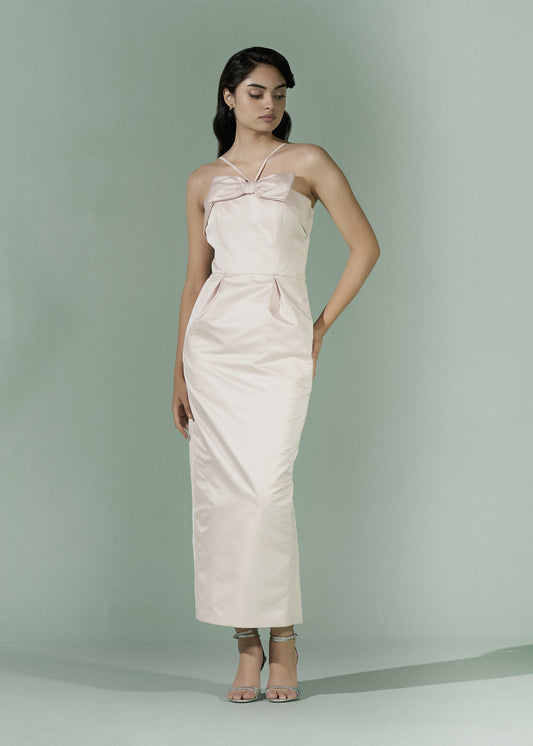 Strapless Midi dress with Bow
