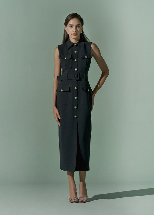 Sleeveless Shirt Dress