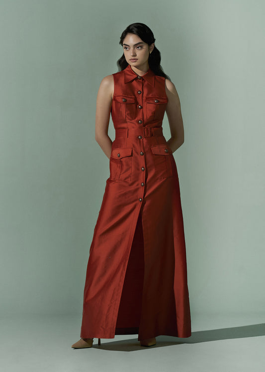 Sleeveless Shirt Dress