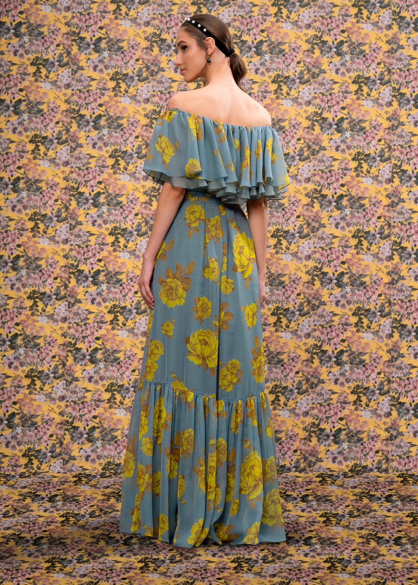 Off Shoulder Printed Dress