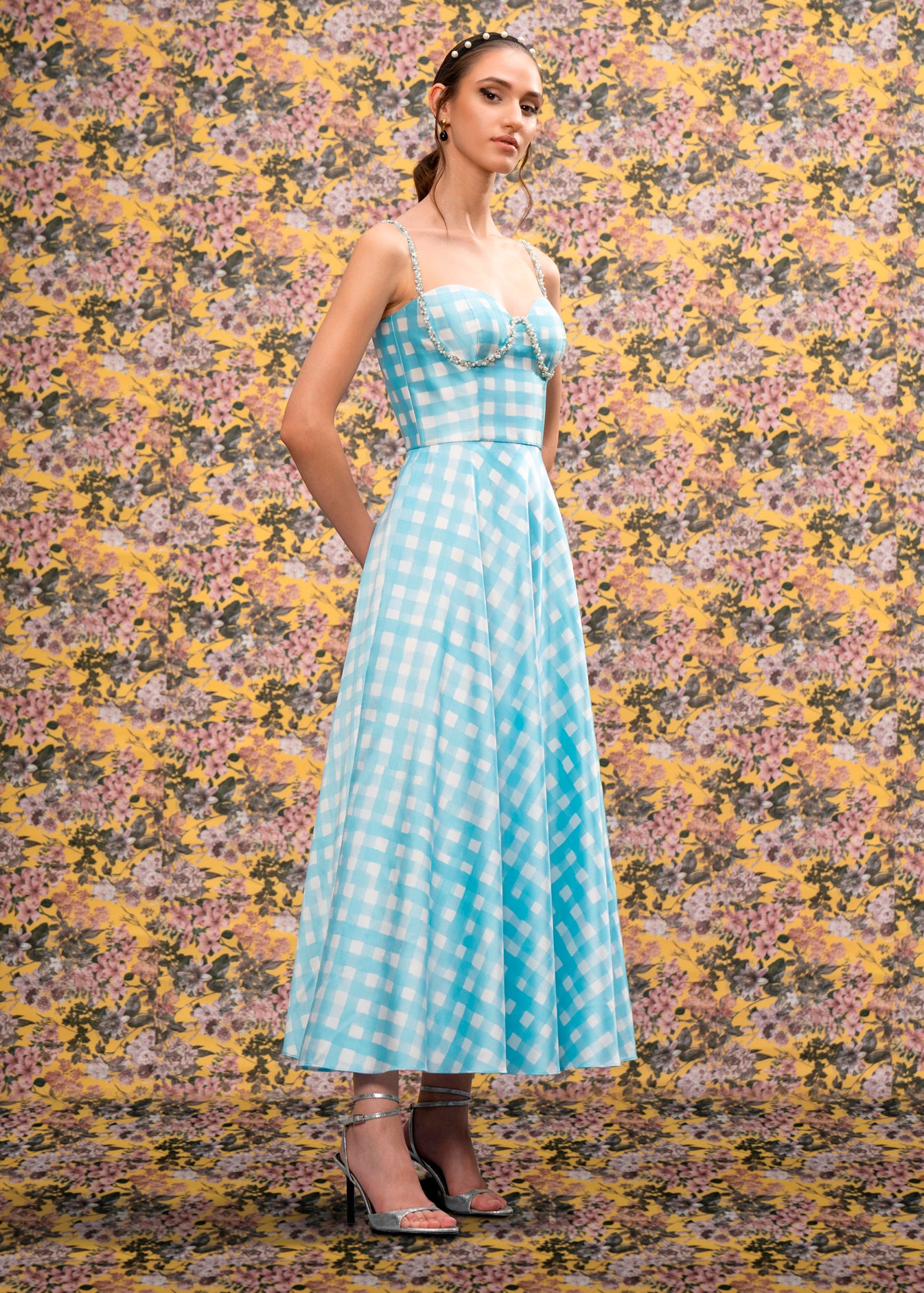 Checked Midi Dress