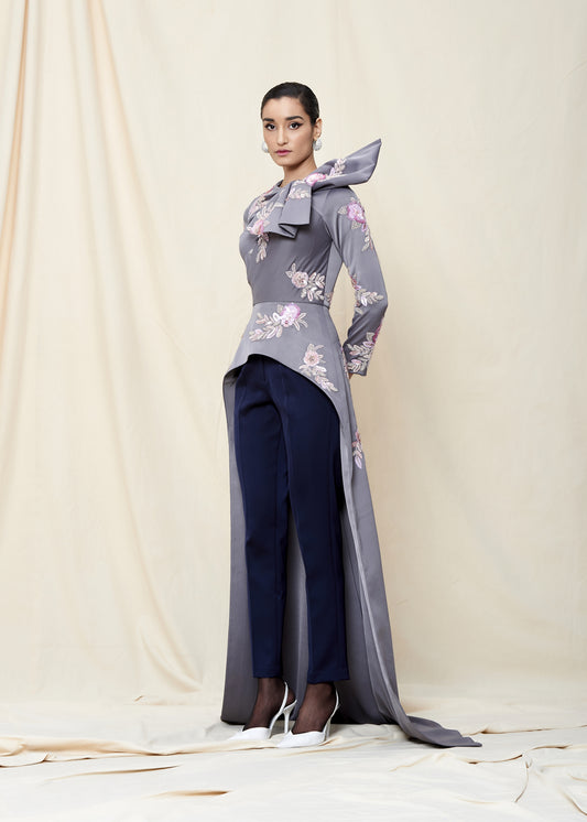 Floral Embellish Trail Peplum Top