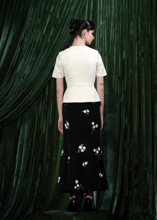 Embroidered Flared Skirt