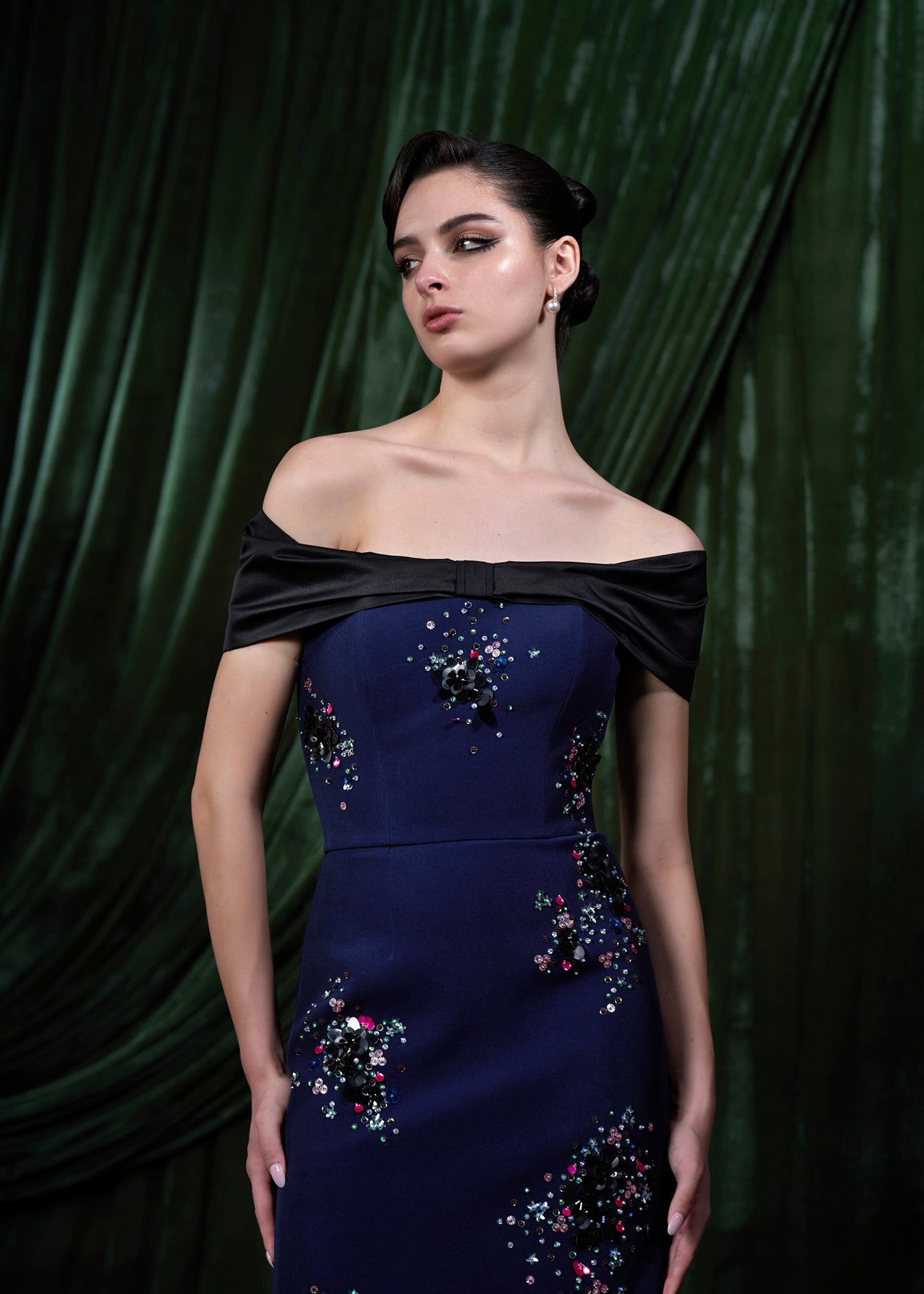 Embroidered Off-Shoulder Dress