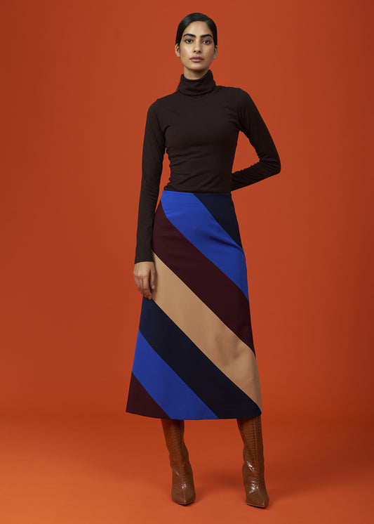 Multi Colored Panel Skirt
