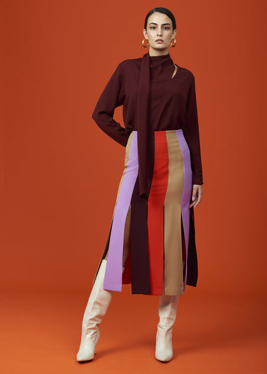 Multi Colored Panel Skirt