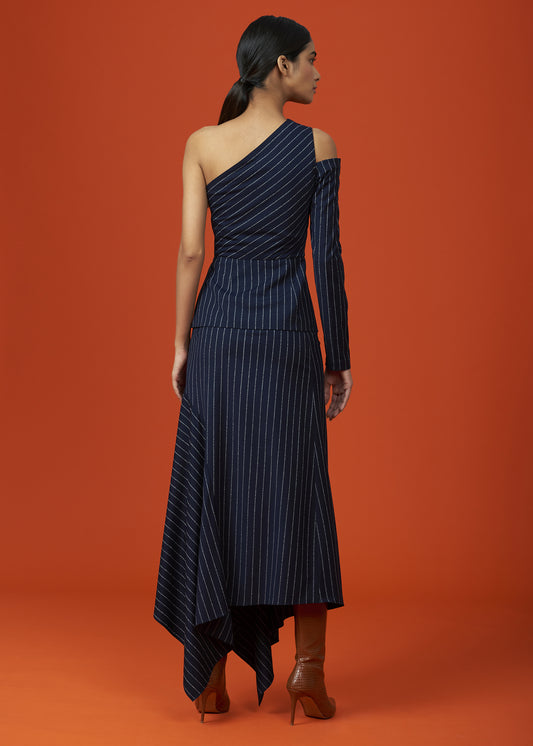 Asymmetrical Navy Skirt