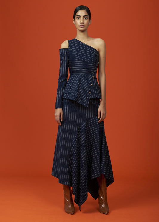 Asymmetrical Navy Skirt