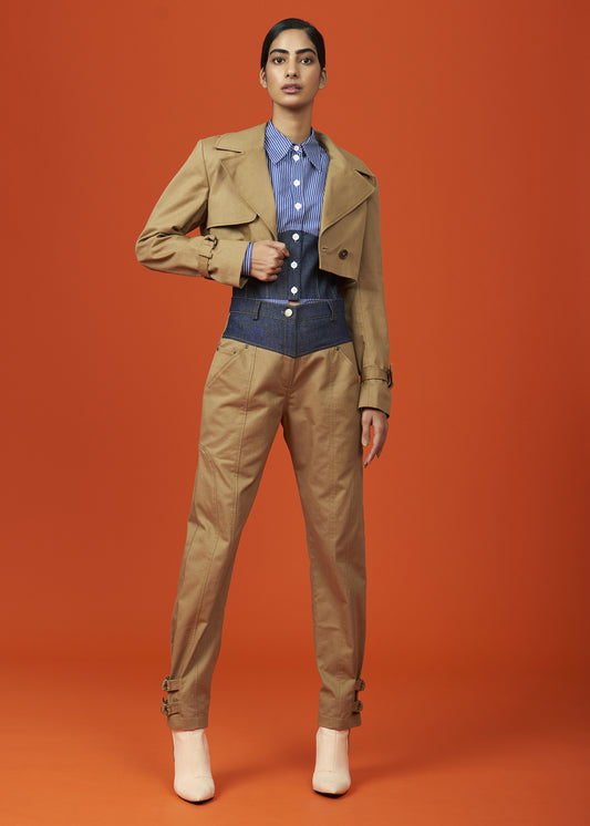 Khaki Straight Pants