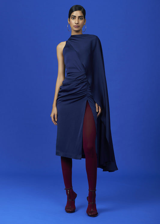 One Shoulder Draped Dress