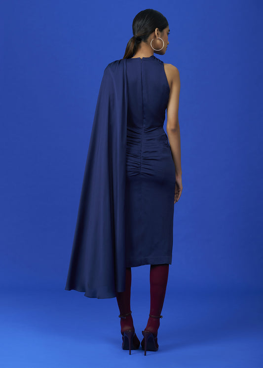 One Shoulder Draped Dress