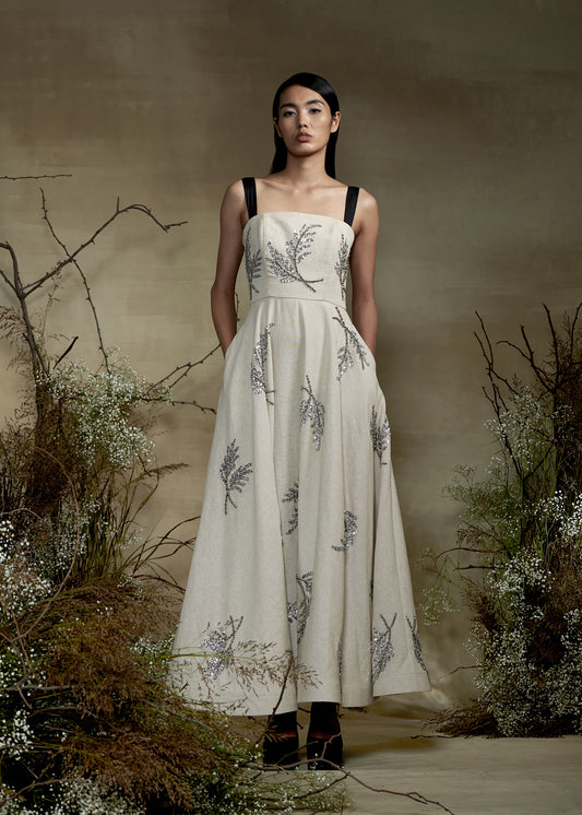 Embellished Linen Dress