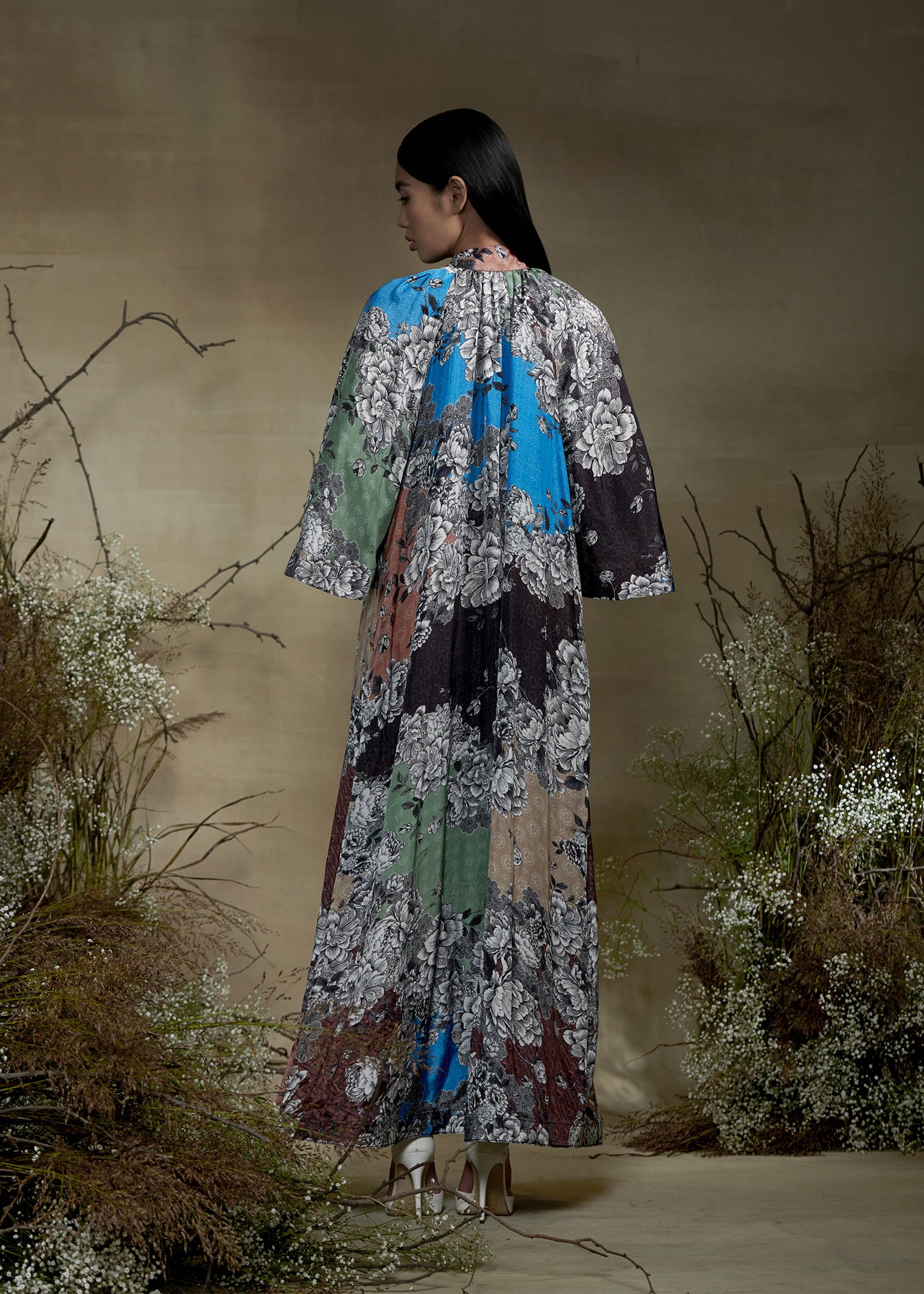 Printed Flared dress With Tie-up