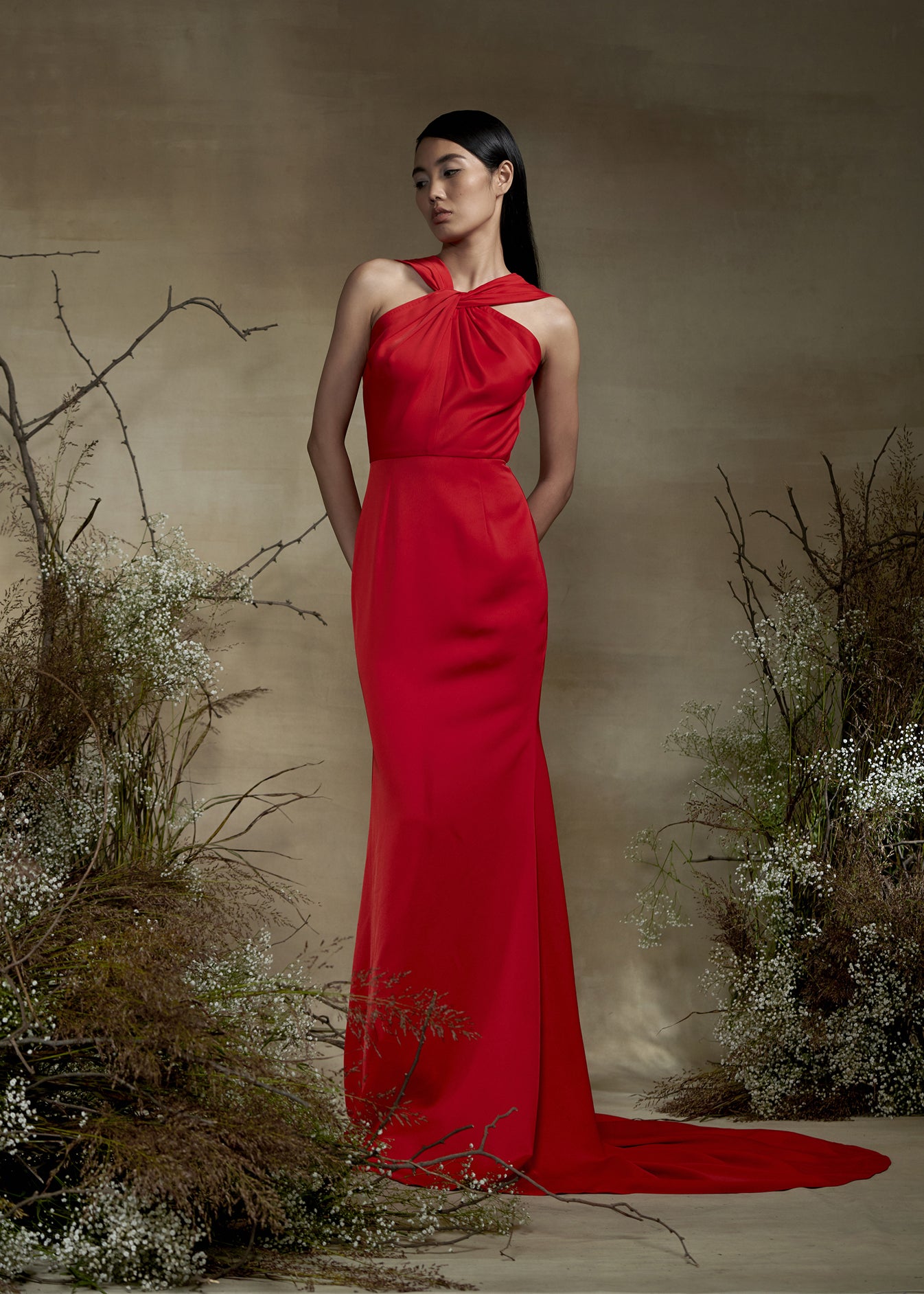 Haltered Drape Gown