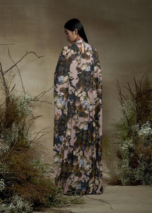 Printed Cape Dress