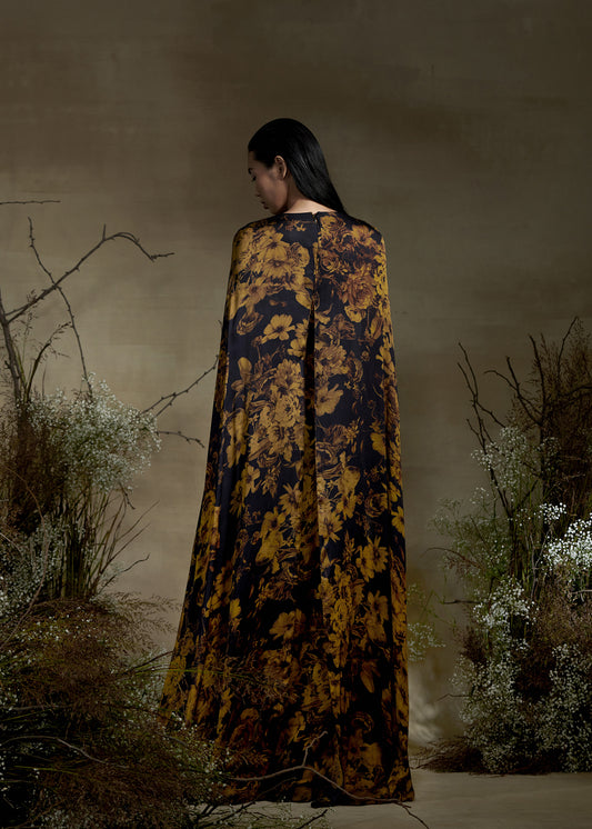 Printed Cape Dress