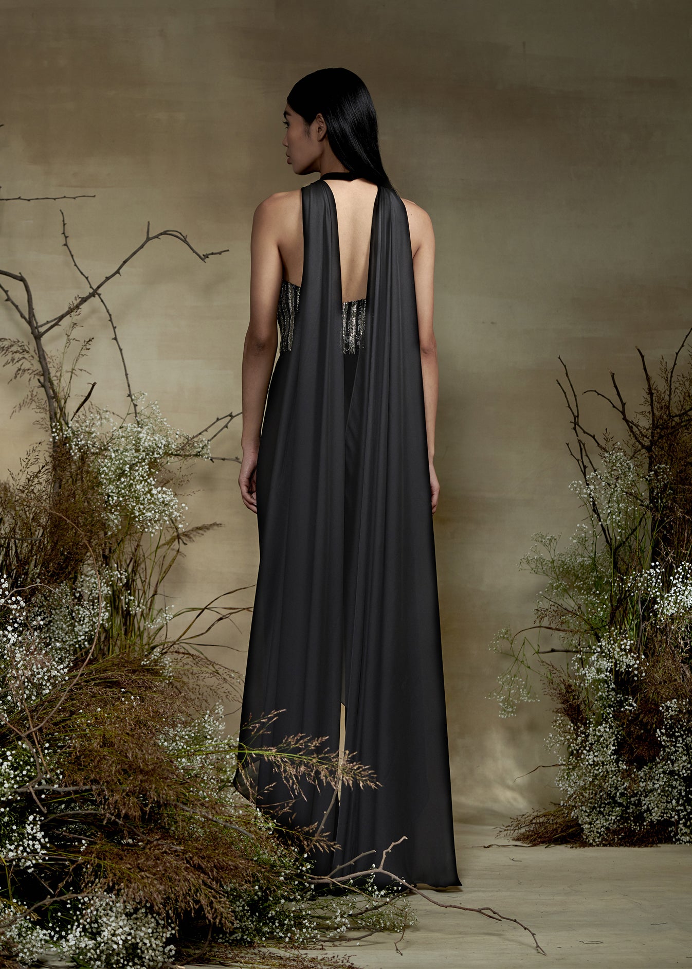 Beaded Halter Neck Jumpsuit