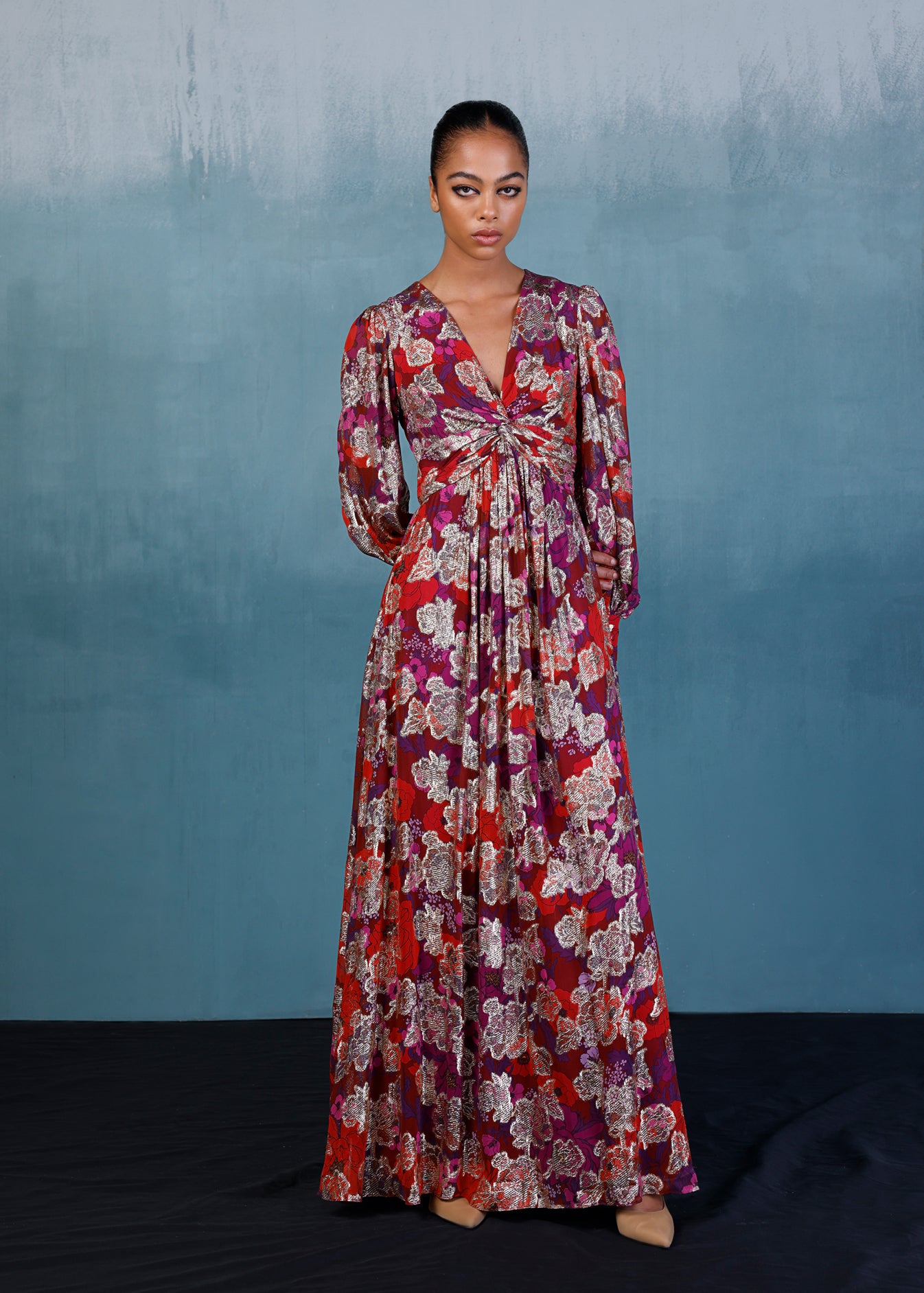 Printed Lurex Dress