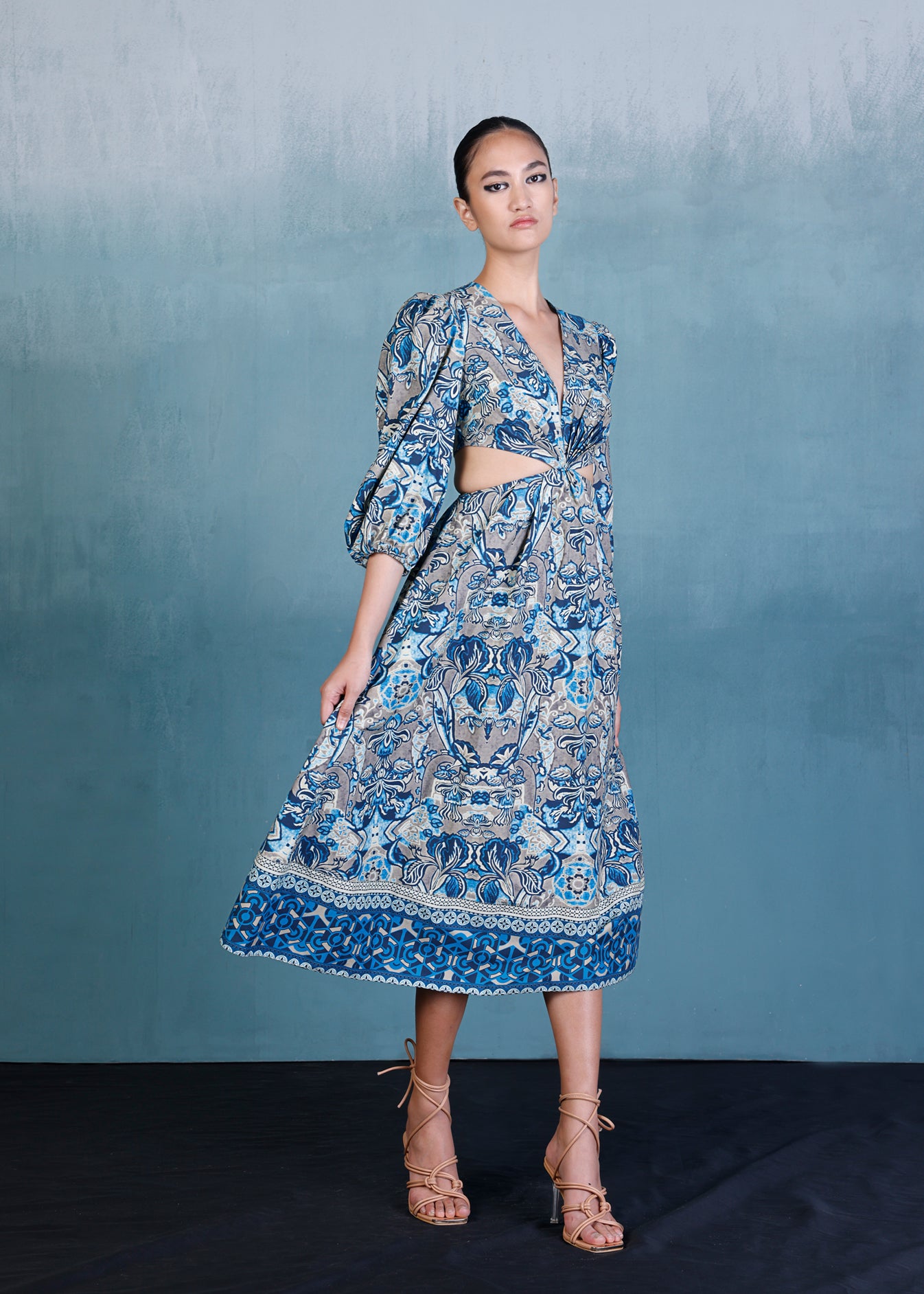 Printed Cutout Dress