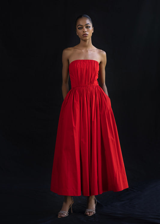Strapless Midi Dress