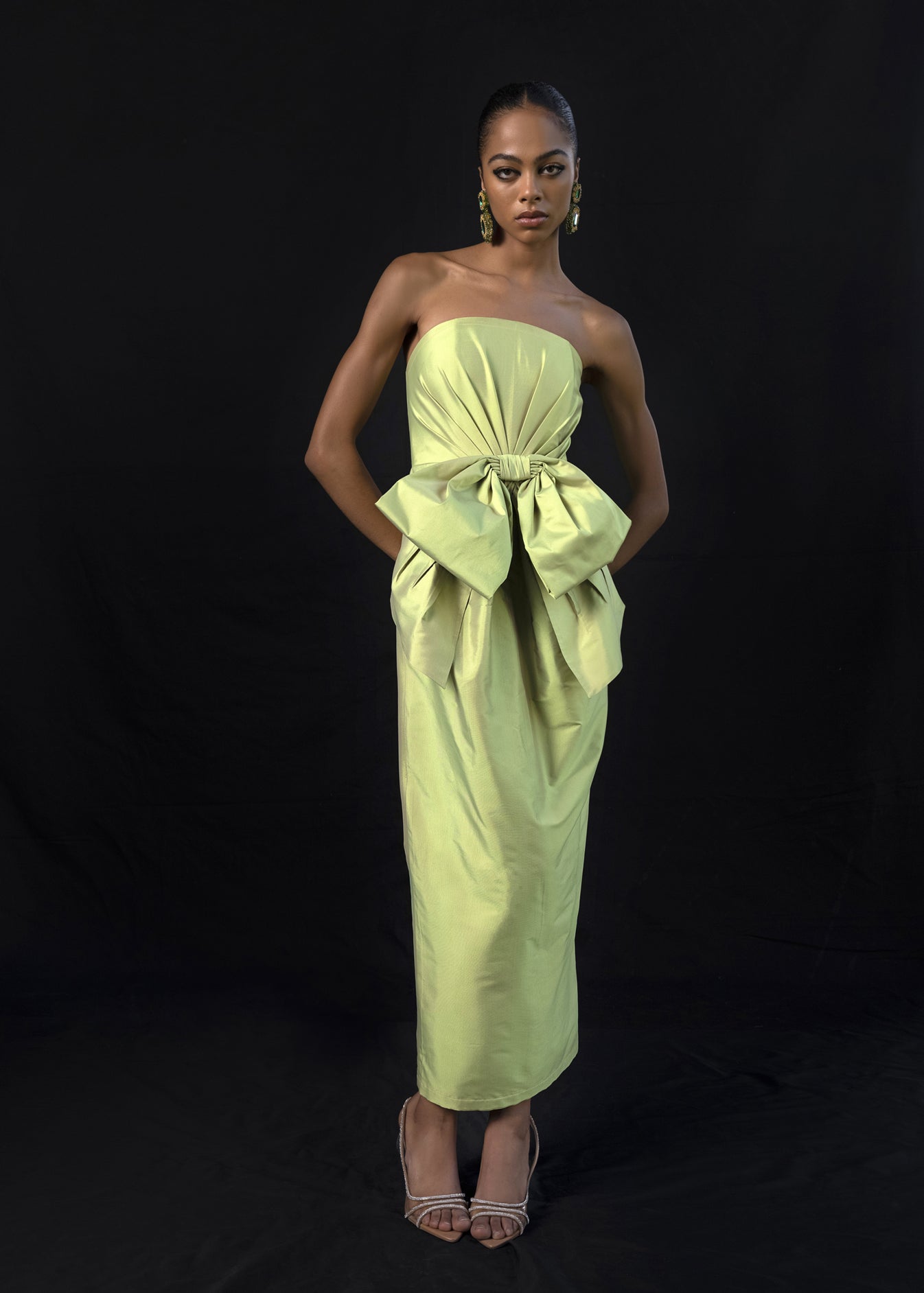Midi Dress With Bow Detailing ATSU Midi Dress With Bow Detailing ATSU