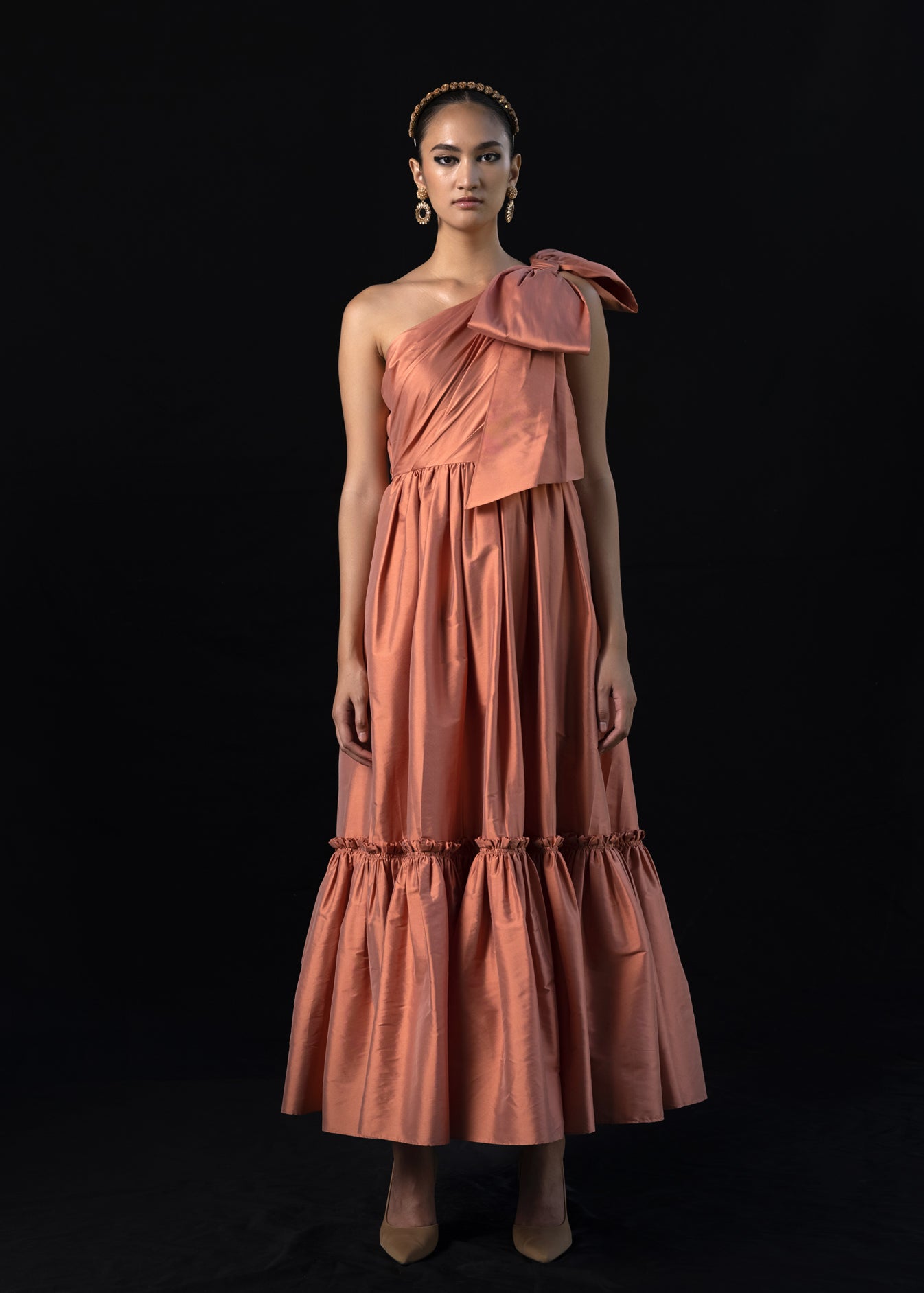 One Shoulder Dress With Bow