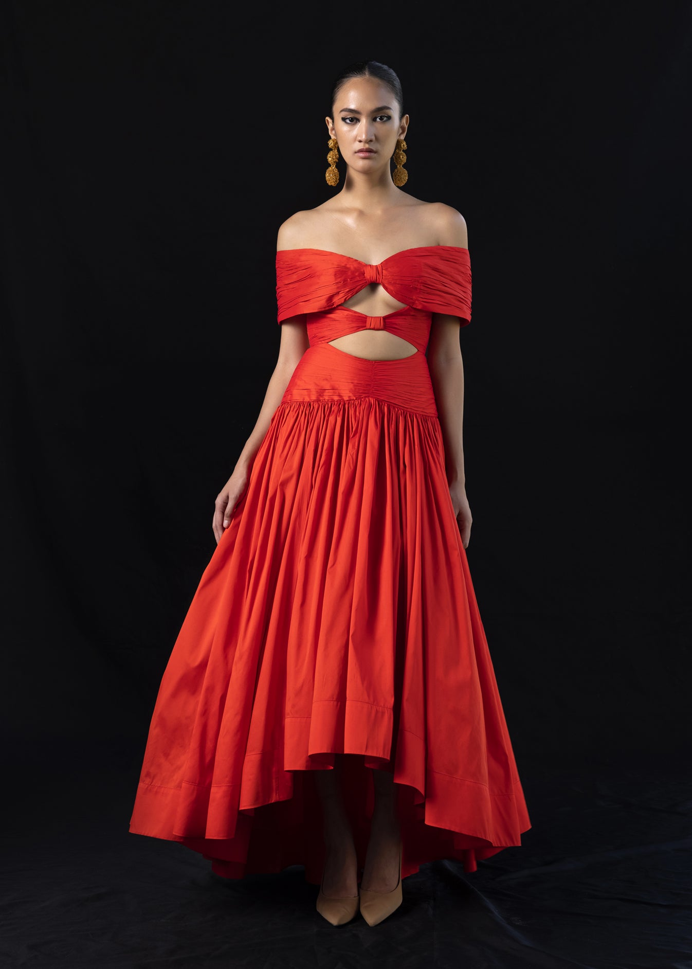 Off-shoulder Dress With Cut Out