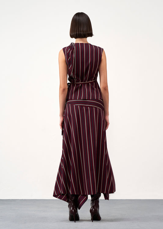 Striped Asymmetric Skirt