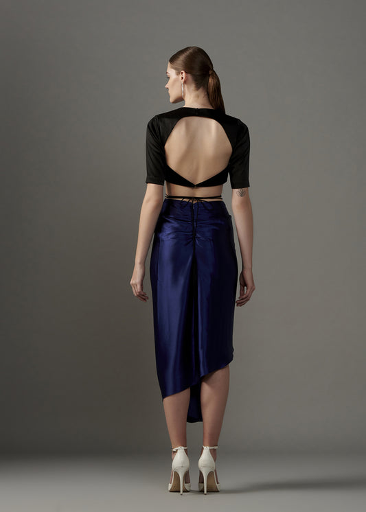 Draped Satin Skirt