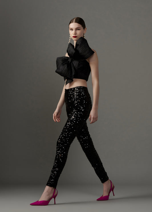 Sequined Slim Fit Pants