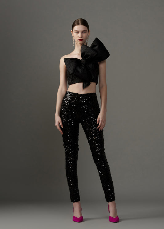 Sequined Slim Fit Pants