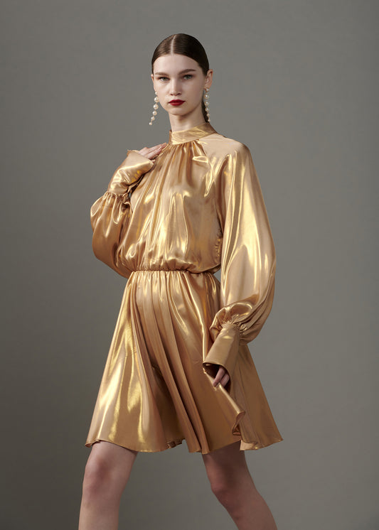 Shimmer Satin Mini Dress